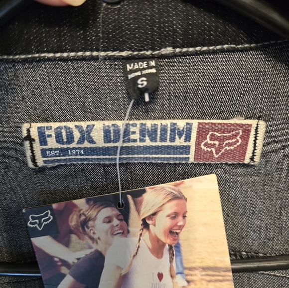 NEW Fox Racing denim moto jacket size Small. - Picture 10 of 12